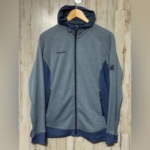 Mammut Elwha Hooded Light Grid Fleece Full Zip Up Jacket Sz L